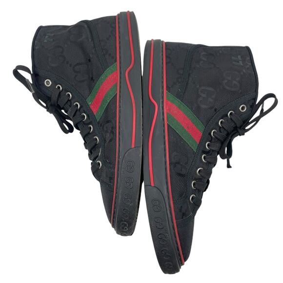 Gucci Off the Grid High Top Sneakers 1977 Tennis Shoes Black Men Size 8/ 8.5 - Picture 9 of 16
